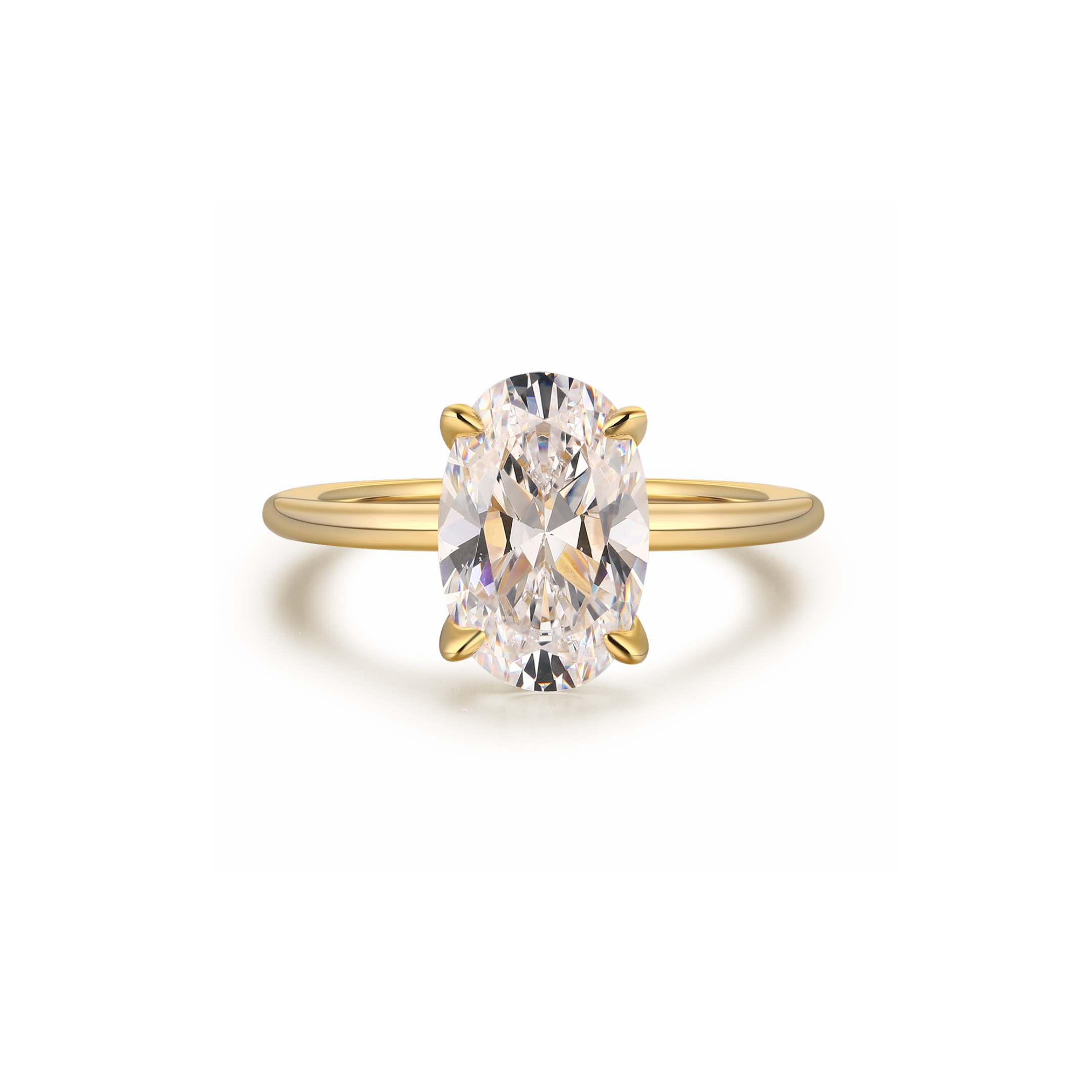 The Promise Ring Co. Oval Solitaire diamond simulant ring. In 18ct Gold Vermeil