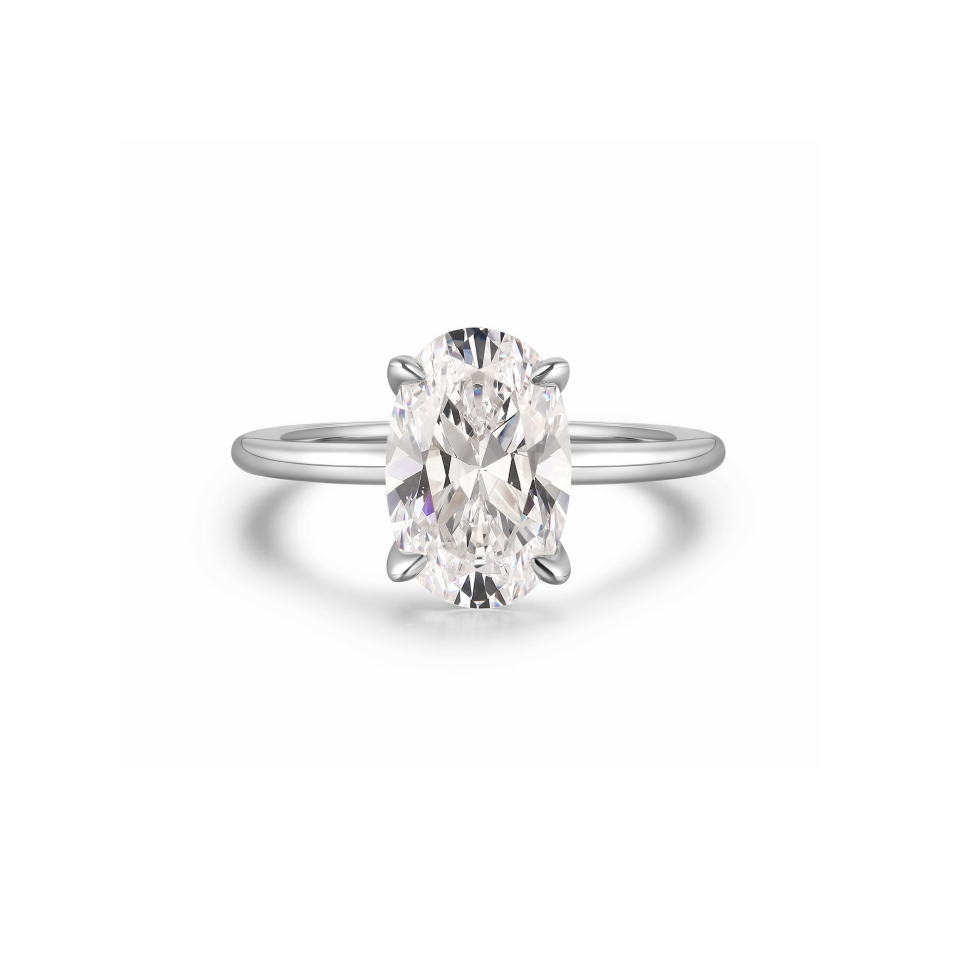 The Promise Ring Co. Oval Solitaire diamond simulant ring. In Sterling Silver.