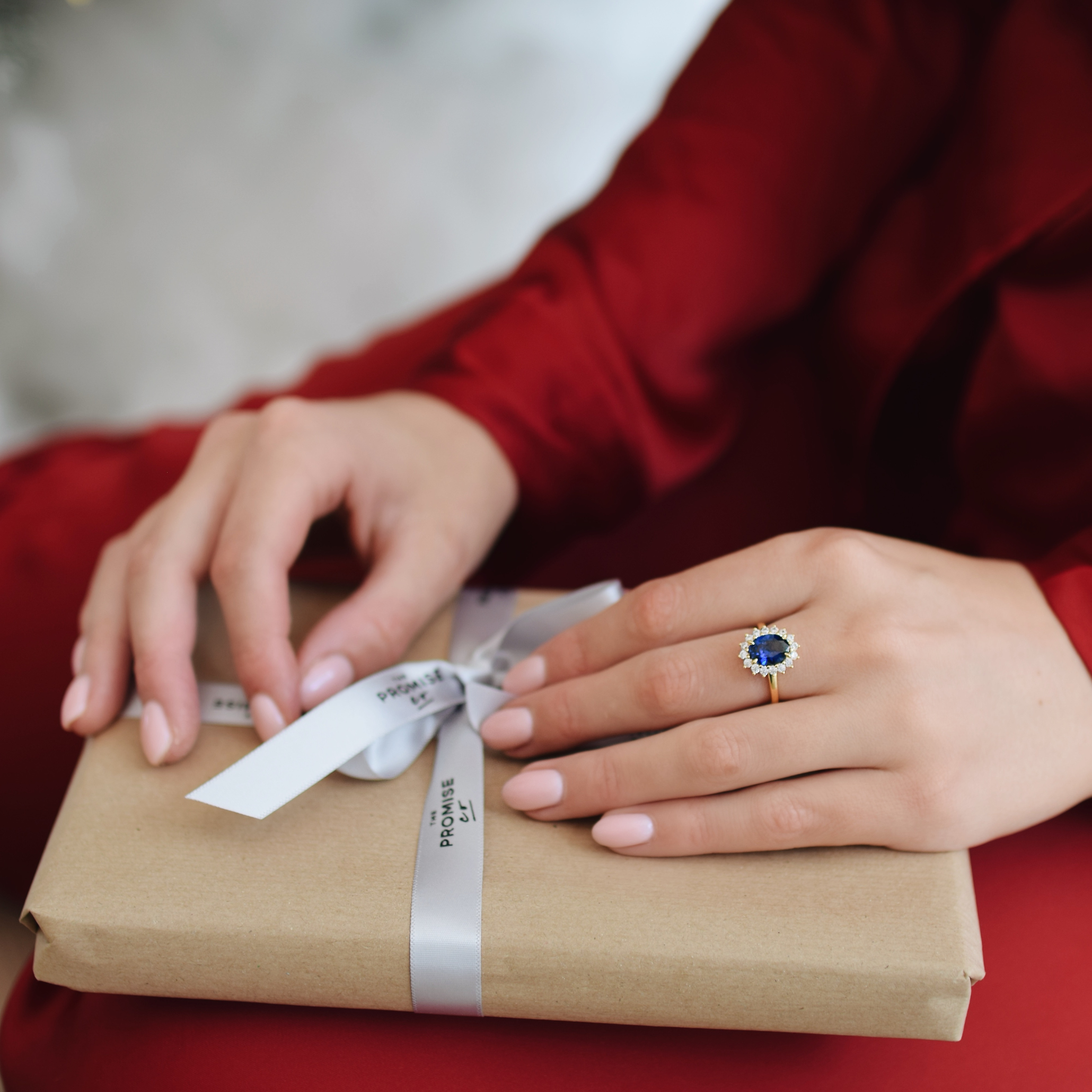 Diana Oval Sapphire Cluster Ring