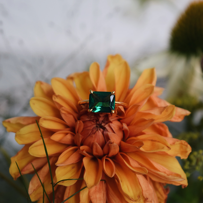 The Promise Ring Co. Emerald Green Promise Ring on 18ct Gold Vermeil Band