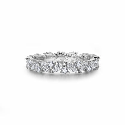 The Promise Ring Co. Cluster band diamond simulant ring. In Sterling Silver.
