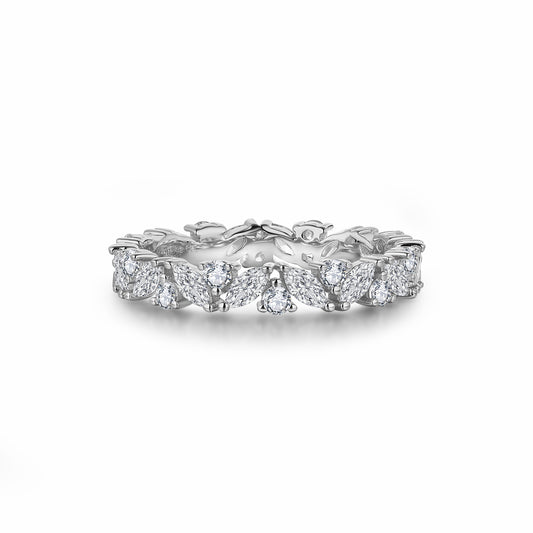 The Promise Ring Co. Cluster band diamond simulant ring. In 18ct Gold or Sterling Silver.