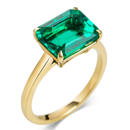 The Promise Ring Co. Emerald Green Promise Ring on 18ct Gold Vermeil Band